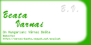 beata varnai business card